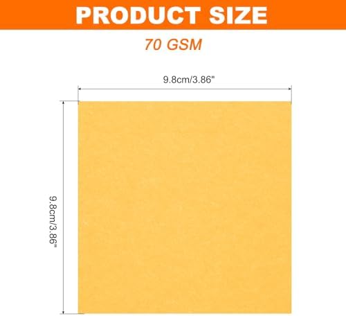 MECCANIXITY 75 Sheet Origami Paper Double Sided 4x4" Golden Yellow - Image 2
