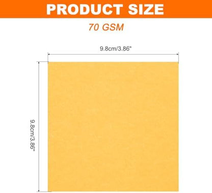 MECCANIXITY 75 Sheet Origami Paper Double Sided 4x4" Golden Yellow - Image 2