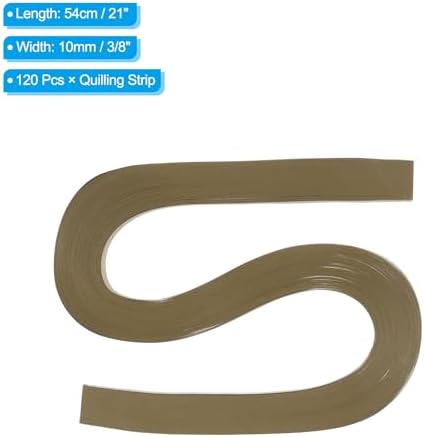 PATIKIL 120pcs Quilling Strips Paper 3/8"(10mm) 21"(54cm) Origami Paper Quilling Strip for Art DIY Hand Craft Christmas, Coffee Color - Image 2