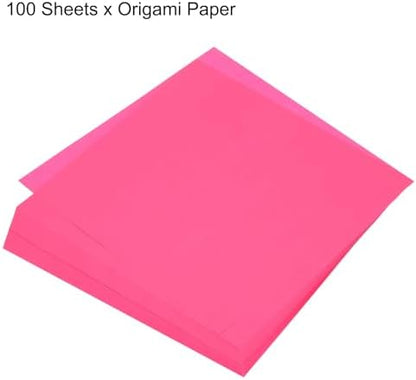 MECCANIXITY 100 Sheets Origami Paper Double Sided 8x8 Inch(20x20cm) Square Sheet for Art Craft Project, Beginners, Gifts Decor, Fluorescent Pink - Image 3