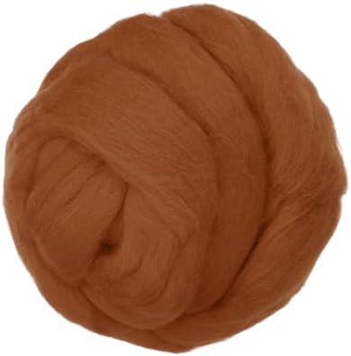 PATIKIL Wool Roving Yarn, 150G/5.3OZ Soft Felting Wool Pure Chunky Roving Yarn Bulk for Needle Felting Knitting Blanket Spinning Weaving DIY Craft, Bright Brown by PATIKIL