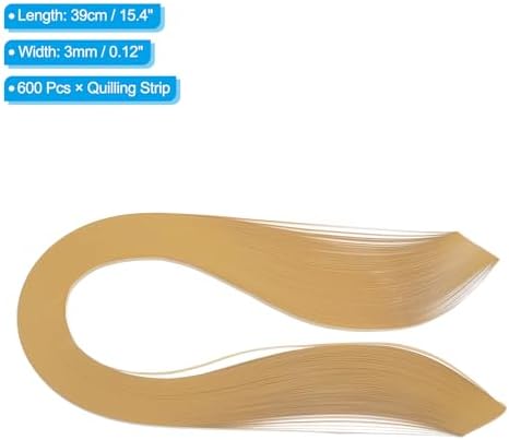 PATIKIL 600pcs Quilling Strips Paper 1/8"(3mm) 39cm Origami Paper Quilling Strip for Art DIY Hand Craft Christmas, Beige - Image 2