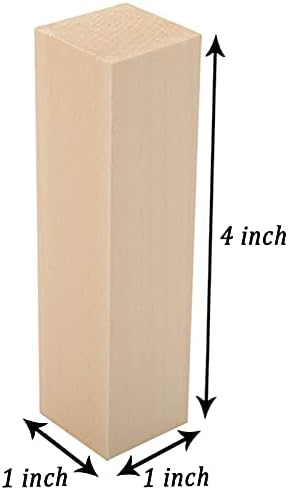 12 Pack Unfinished Basswood Carving Blocks Kit, Rectangular Wooden Blocks for DIY Carving, Crafting and Whittling for Adults Beginner and Experts(4 x 1 x 1 inch) - Image 2