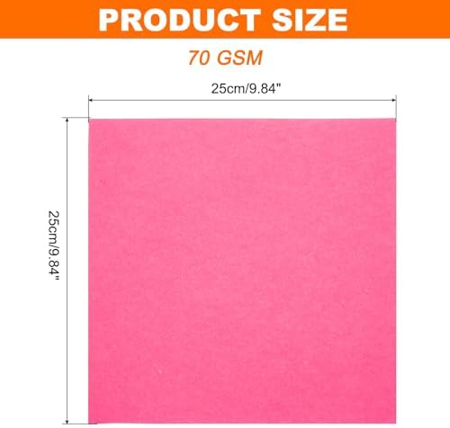 MECCANIXITY 75 Sheet Origami Paper Double Side 10x10" Fluorescent Peach Red - Image 2