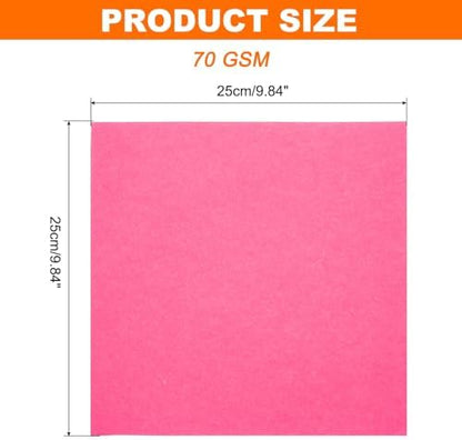 MECCANIXITY 75 Sheet Origami Paper Double Side 10x10" Fluorescent Peach Red - Image 2