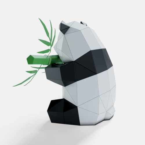 Panda Sitting Hugry Paper Sculpture,Pre-cut DIY Papercraft Kit,Handmade Wide Animal Figurine,3D Paper Art,Low Poly Home Decor,All Accessories Included,DIY Teens Gift - Image 4