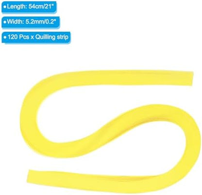 PATIKIL 120pcs Quilling Strips Paper 3/16"(5.2mm) 21"(54cm) Origami Paper Quilling Strip for Art DIY Hand Craft Christmas, Bright Yellow - Image 2