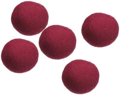 PATIKIL Wool Felt Balls Beads Wool Felting Pom 2cm 20mm Wine Red for Home Crafts Handcrafts Project DIY Pack of 5 by PATIKIL