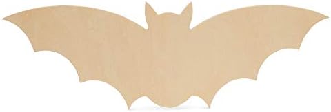Wood Bat Cutouts 16 x 5-1/4 Inch, Pack of 3 Fall Unfinished Wood Cutouts to Paint and Display, DIY Halloween Décor, by Woodpeckers by Woodpeckers