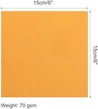 MECCANIXITY 25 Sheets Origami Paper Double Sided Fluorescent Orange 6x6 Inch Square Sheet for Art Craft Project, Beginners, Gifts Decor - Image 2