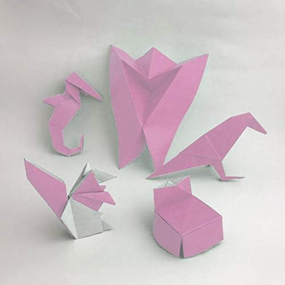 [Taro's Origami Studio] Standard 6 Inch One Sided Single Color (Light Pink) 50 Sheets (All Same Color) Square Easy Fold Premium Japanese Paper for Beginner (Made in Japan) - Image 3