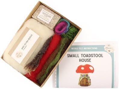 Wizardi Beginner Needle Felting Kit for Adults - Small Toadstool House. Fantasy Felting Kit 10cm Tall. Felting Tools. Wool Felting Supplies. Felt Crafts. Wool Felt. The Makerss - Image 5