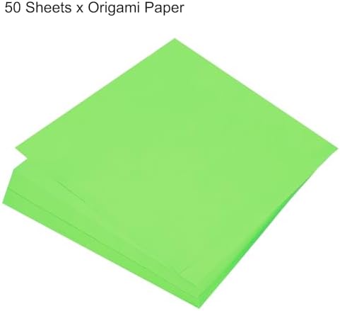 MECCANIXITY 50 Sheets Origami Paper Double Sided 8x8 Inch(20x20cm) Square Sheet for Art Craft Project, Beginners, Gifts Decor, Grass Green - Image 3
