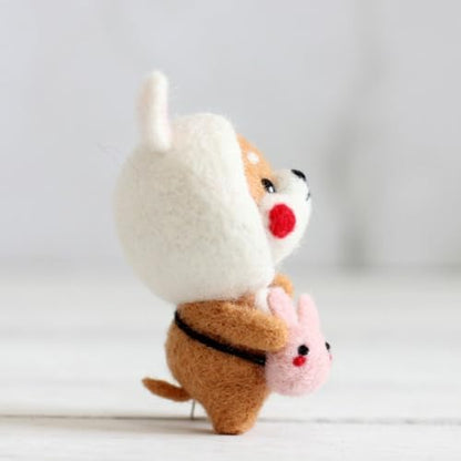 MOPFOL Needle Felting Kit 4 Styles - DIY Wool Craft with Foam Pad, Felting Needles & Accessories for Animal Doll Making(Bunny Shiba Inu) - Image 5