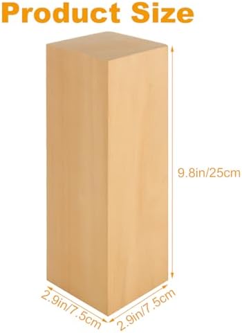 2 Pack 10x3x3 inch Basswood Carving Blocks, Unfinished Bass Wood Blocks for Wood Carvings for Home, Class, Arts, Crafts, Christmas DIY Supplies - Image 2