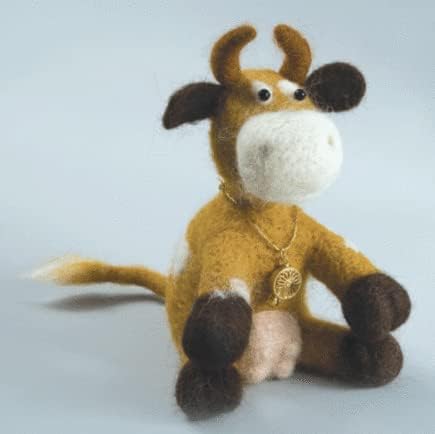 Wizardi Beginner Needle Felting Kit for Adults - Cudster. Animal Felting Kit 5,12x3,35 Inches. Felting Tools. Wool Felting Supplies. Felt Crafts. Wool Felt. V-119C Charivna Mit by Wizardi