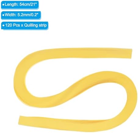 PATIKIL 120pcs Quilling Strips Paper 3/16"(5.2mm) 21"(54cm) Origami Paper Quilling Strip for Art DIY Hand Craft Christmas, Lemon Yellow - Image 2