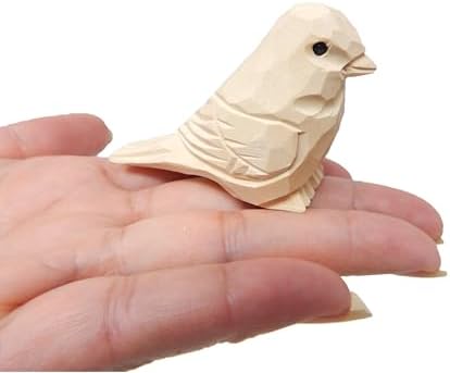 Selsela DIY Paintable Wooden Bird Figurine - Unfinished Paint Your Own Personalized Sculpture Wood Craft Figurine Statue Art Small, Hand-Carved Small Animal Art & Home Decor by Selsela