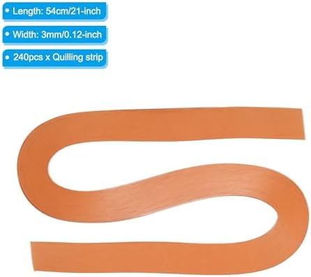 PATIKIL 240pcs Quilling Strips Paper 1/8"(3mm) 21"(54cm) Origami Paper Quilling Strip for Art DIY Hand Craft Christmas, Orange - Image 2
