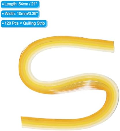 PATIKIL 120pcs Quilling Strips Paper 3/8"(10mm) 21" Origami Paper Quilling Strip for Art DIY Hand Craft Christmas, Gradient Light Yellow - Image 2