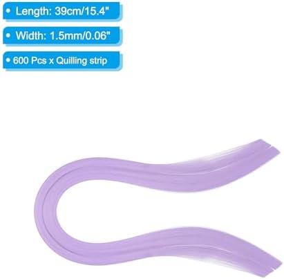 PATIKIL Quilling Strips Paper 600pcs 1.5mm 39cm Origami Paper Quilling Kits for Art DIY Hand Craft Christmas, Light Purple - Image 2
