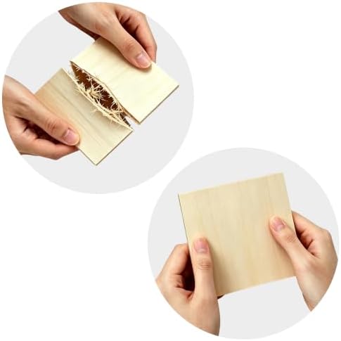 5 Pack 4 Inch Unfinished Wood Pieces for Crafts, Laser Blanks (5, Square) - Image 4