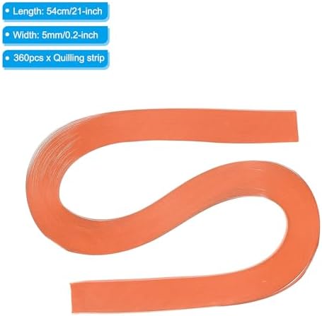 PATIKIL 360pcs Quilling Strips Paper 3/16"(5mm) 21"(54cm) Origami Paper Quilling Strip for Art DIY Hand Craft Christmas, Dark Orange - Image 2