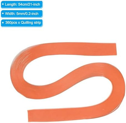 PATIKIL 360pcs Quilling Strips Paper 3/16"(5mm) 21"(54cm) Origami Paper Quilling Strip for Art DIY Hand Craft Christmas, Dark Orange - Image 2