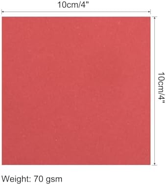 MECCANIXITY 25 Sheet Origami Paper Double Sided Bright Red 4x4 Inch Square Sheet for Art Craft Project, Beginners, Gifts Decor - Image 2