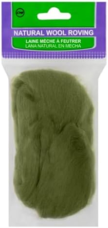 Clover Natural Wool Roving .3oz - Moss Green by CloverPress