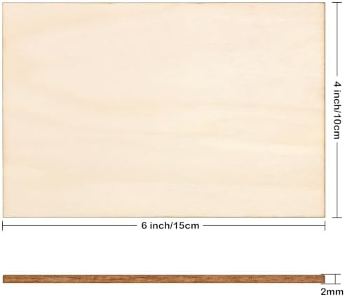 Blisstime 16PCS 4x6 Inch Wood Squares Unfinished Square Wood Pieces for Crafts,Painting, Writing, DIY Supplies, Engraving and Carving, Home Decorations (4x6 Inch 16Pcs) - Image 2