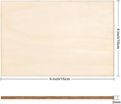 Blisstime 16PCS 4x6 Inch Wood Squares Unfinished Square Wood Pieces for Crafts,Painting, Writing, DIY Supplies, Engraving and Carving, Home Decorations (4x6 Inch 16Pcs) - Image 2