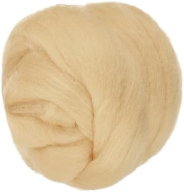 PATIKIL Wool Roving Yarn, 150G/5.3OZ Soft Felting Wool Pure Chunky Roving Yarn Bulk for Needle Felting Knitting Blanket Spinning Weaving DIY Craft, Light Yellow by PATIKIL