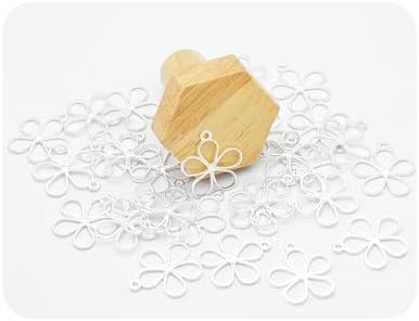 30PCS Open Bezel Pendants, Hollow Flower Alloy Frame Charms for Resin Jewelry Making, DIY Earrings Necklace Bracelet Craft Supplies - Image 3
