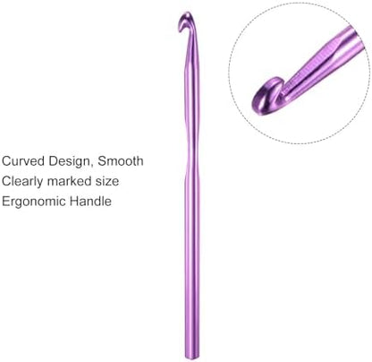 uxcell 20Pcs Aluminum Crochet Hook 6.5mm US Size K (Size 10.5) Knitting Needles for DIY Craft Yarn Purple - Image 4
