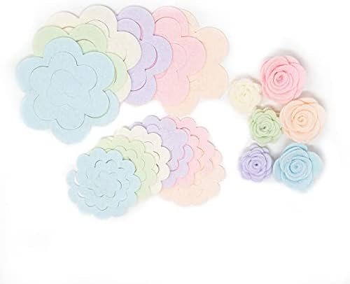 24 Wool Blend Felt 3D Roses Die Cut Applique Flowers - Sweet Dreams OTR Felt Made in USA… by Over+the+River+Felt