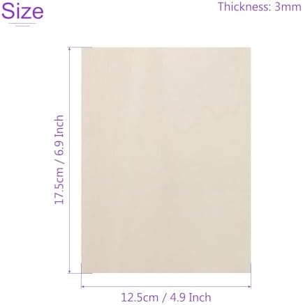 DMiotech 25 Pack 7 x 5 x 1/8 Inches 3mm Thick Wood Sheets Basswood Sheets Unfinished Plywood Squares Plywood for DIY Craft Laser Wood Burning Drawing - Image 3