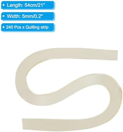 PATIKIL 240pcs Quilling Strips Paper 3/16"(5mm) 21"(54cm) Origami Paper Quilling Strip for Art DIY Hand Craft Christmas, Beige - Image 2