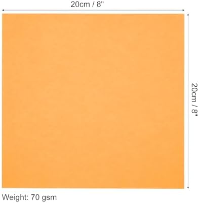 MECCANIXITY 100 Sheets Origami Paper Double Sided 8x8 Inch(20x20cm) Square Sheet for Art Craft Project, Beginners, Gifts Decor, Fluorescent Orange - Image 2