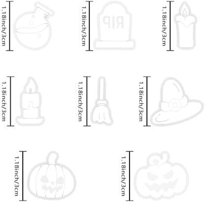 Xaekicr Halloween Polymer Clay Cutters Set – 8pcs Halloween Clay Cutters for Polymer Clay Jewelry, Clay Earring Cutters and Molds – Pumpkin, Tombstone, Witch Hat Clay Tools for DIY Crafts - Image 3