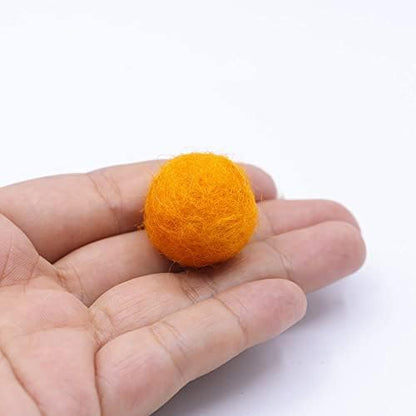 TANJUN Felt Pom Poms, Wool Felt Balls 2 cm – 0.8 Inch, Handmade Felted Multiple Colors(Red, Pink, Blue, Yellow, Black, White, Pastel and More) Bulk Small Puff for Felting and Garland (120) - Image 4