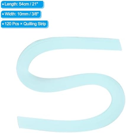 PATIKIL 120pcs Quilling Strips Paper 3/8"(10mm) 21"(54cm) Origami Paper Quilling Strip for Art DIY Hand Craft Christmas, Light Blue - Image 2