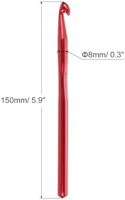 uxcell 20Pcs Aluminum Crochet Hook 8.0mm US Size L (Size 11) Knitting Needles for DIY Craft Yarn Red - Image 2