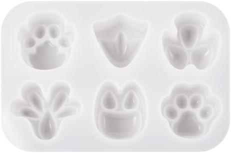 Paw Print Silicone Mold Cute Puppy Kitten Bear Paw Resin Casting Mold Animal Animal Footprint Epoxy Resin Molds for DIY Keychain Supplies Jewelry Making - Image 7