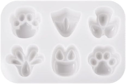 Paw Print Silicone Mold Cute Puppy Kitten Bear Paw Resin Casting Mold Animal Animal Footprint Epoxy Resin Molds for DIY Keychain Supplies Jewelry Making - Image 7