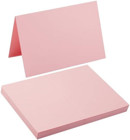 50 Pack Blank Folded Cardstock Cards, Pink, 4x6 by Toperd