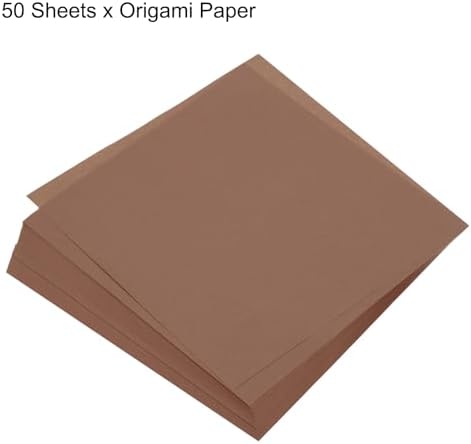 MECCANIXITY 50 Sheets Origami Paper Double Sided 8x8 Inch(20x20cm) Square Sheet for Art Craft Project, Beginners, Gifts Decor, Brown - Image 3