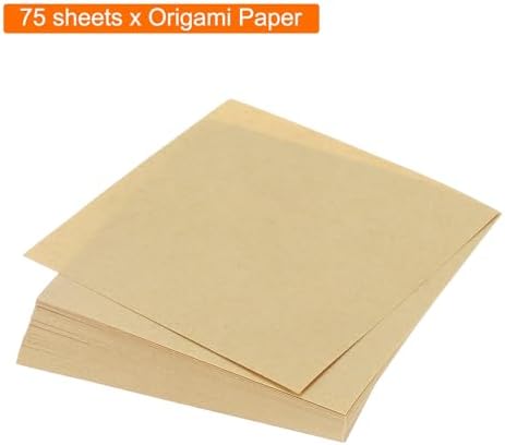 MECCANIXITY 75 Sheet Origami Paper Double Sided 4x4" Brown - Image 3