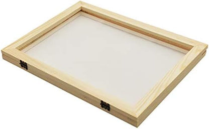 Worown A5 Paper Making Screens, Natural Wooden PaperMaking Mould & Deckle, Paper Making Frames for DIY Craft and Dried Flower Handcraft (7.5 x 10 Inch) by Worown