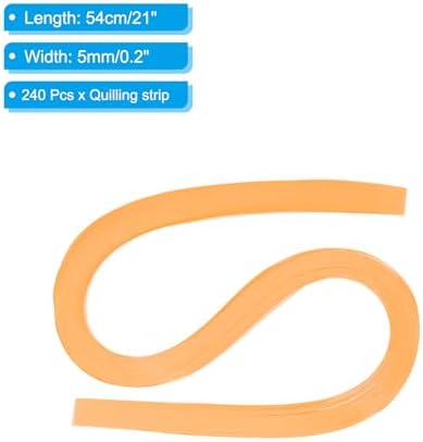 PATIKIL 240pcs Quilling Strips Paper 3/16"(5mm) 21"(54cm) Origami Paper Quilling Strip for Art DIY Hand Craft Christmas, Light Orange - Image 2